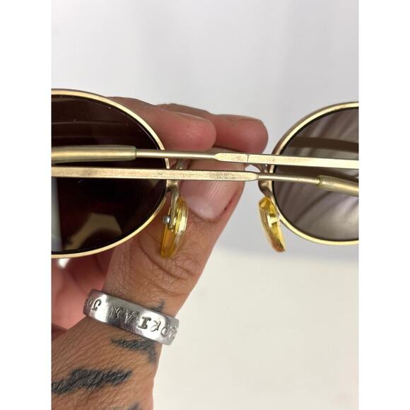 Vintage 1990s Round Children Sunglasses Gold - Picture 11 of 15
